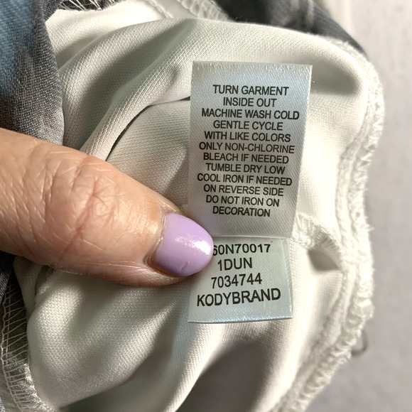 Womens Abstract Floral Top Sz L Flowy Asymmetrical Studded Artsy Layered Flare - Picture 12 of 14